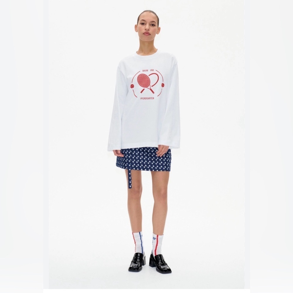 Baum und Pferdgarten tennis Jeevana Women Longsleeves Red|White oversized shirt